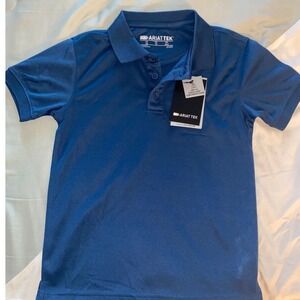 Ariat Tek XS Kids Polo Shirt Blue Short Sleeve UPF 45 Sun Protection NWT